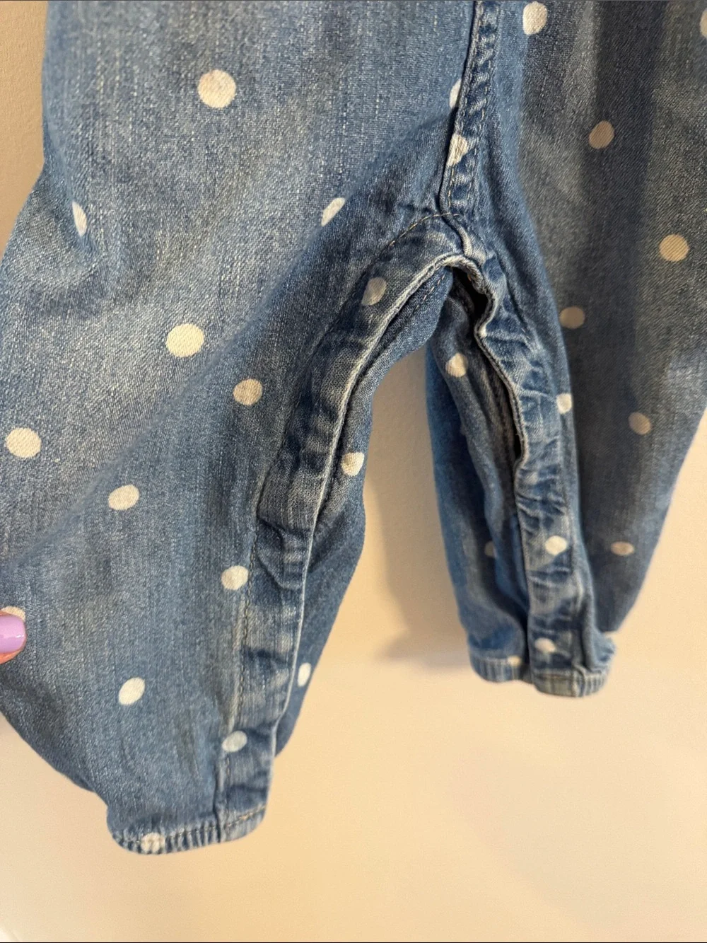 Baby Gap Polka Dot Denim Overalls - Blue